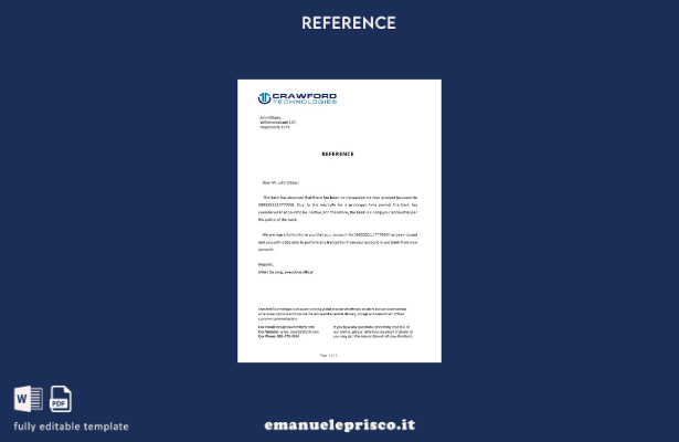 modello di riferimento per la chiusura della banca olandese Crawford in stile ve